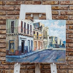 Pintura al óleo "Veredas de la Rambla Portuaria" de Aldo Curto - imagen 2