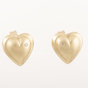 Par de Arracadas Corazón Oro 18k con Brillantes - imagen 1