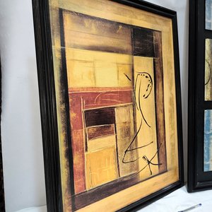 Lote de 2 Cuadros con Láminas y Marcos de Madera - imagen 3