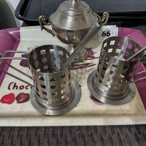 Bandeja de Melamina con Azucarero y Dos Porta Tazas con Cucharas - imagen 2