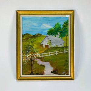 Cuadro al óleo "Paisaje campestre" firmado "Alis" - imagen 1