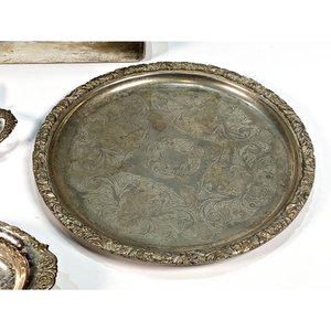 Set de 7 Piezas de Metal Plateado: Bandejas, Frutera, Hielera y Más - imagen 6