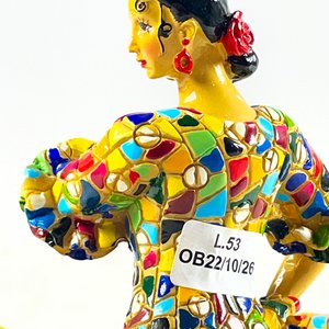 Figura Bailarina Española Colorida en Pasta, 20 cm - imagen 4