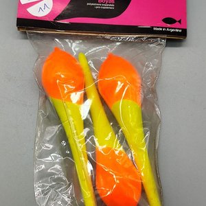Juego de 3 Boyas de Pesca Vaivén Naranja y Amarillo Fluorescente - imagen 1