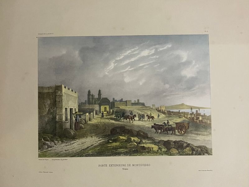 Lámina Antigua "Porte Extérieure de Montevideo" - Uruguay, Pl. 13