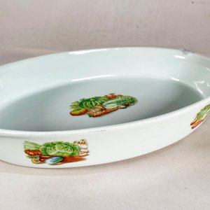 Dos Fuentes Ovalada y Cuadrada de Porcelana "Vegetales" para Horno - imagen 2