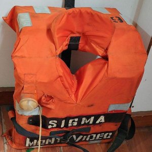 Lote siguiente: Chaleco Salvavidas Naranja Sigma Montevideo con Parches Reflectivos