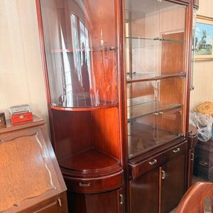Mueble Bar Vitrina Desarmable Madera Oscura Estilo Clásico - imagen 5