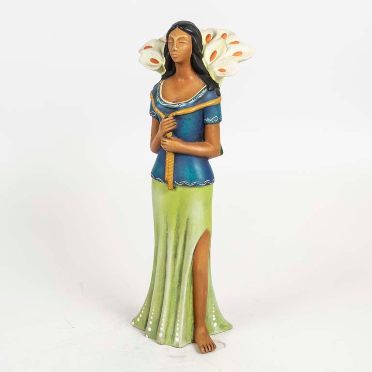 Figura Campesina de Cerámica con Cascadura
