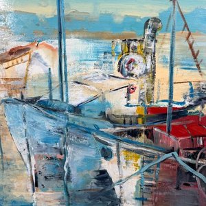 Corina Catarivas Puerto Óleo sobre Fibra 80x70cm - imagen 5