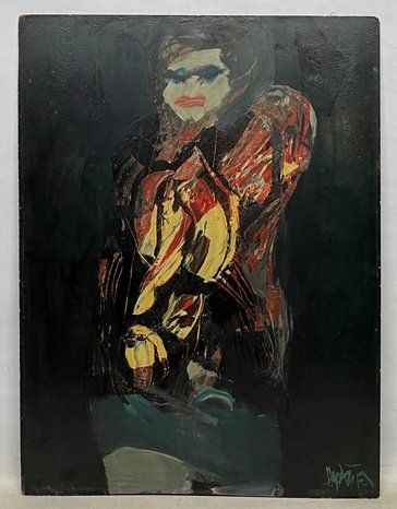 Lote anterior: Pintura de Hugo Nantes: Figura femenina en fibra