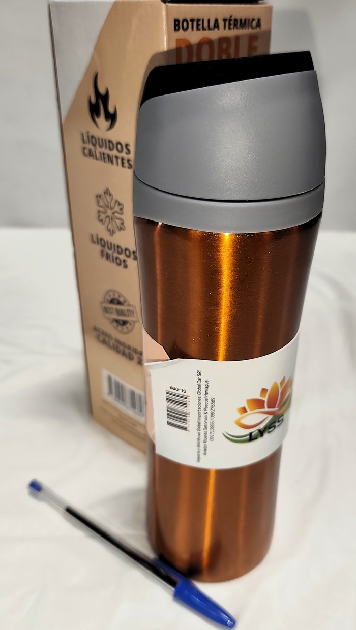 Botella Térmica de Acero Inoxidable con Tapa Segura, 450cc, Nueva en Caja