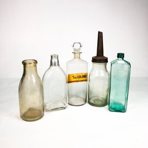 Lote siguiente: Lote de 5 Frascos y Botellones de Vidrio Hialino Antiguos