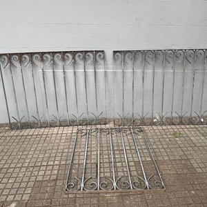 3 Tramos de Reja de Hierro Forjado Grises - imagen 1