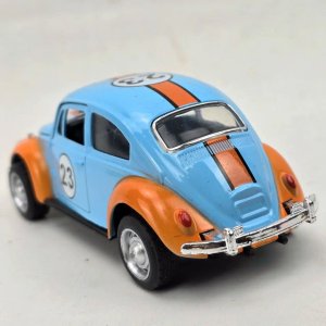 Auto a Escala Volkswagen Escarabajo Azul y Naranja - imagen 2