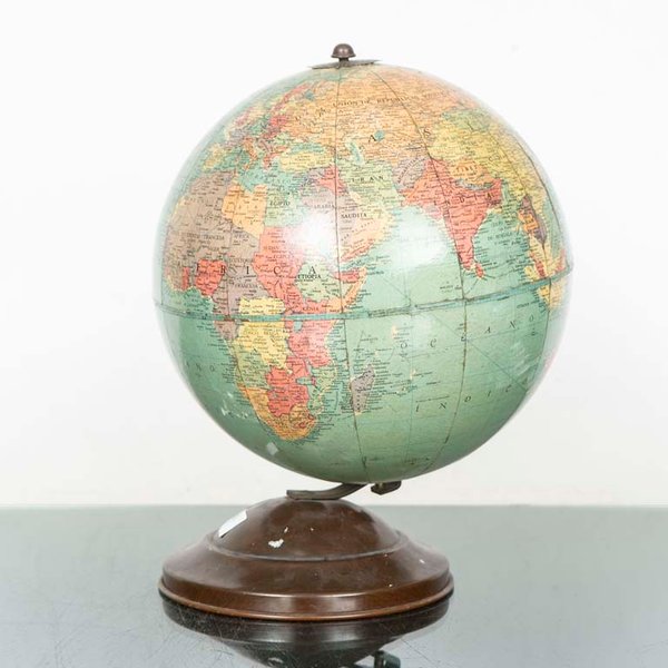 Globo Terráqueo Vintage con Base de Metal "London Paris" - imagen 1