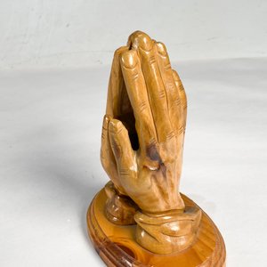 Talla en Madera "Manos Orantes" Zacharia Bros - Altura 18 cm - imagen 3