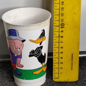 Vaso de Vidrio Mirinda Naranja Años 90 con Personajes de Looney Tunes - imagen 2