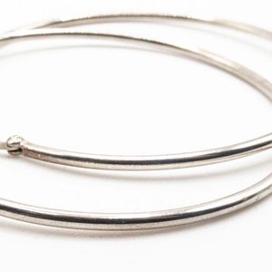 Par de Aros de Plata Grandes - 6 cm - imagen 2