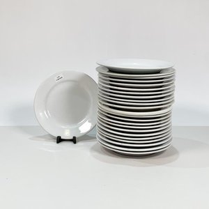 Lote de 24 Platos para Postre de Loza Blanca "Olmos" - 19 cm Diámetro - imagen 1