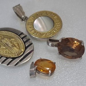 Lote de Colgantes: Plata, Oro y Piedras Citrinas - imagen 2