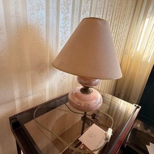 Lámpara de Mesa Rosa Vintage con Pantalla Beige - imagen 3