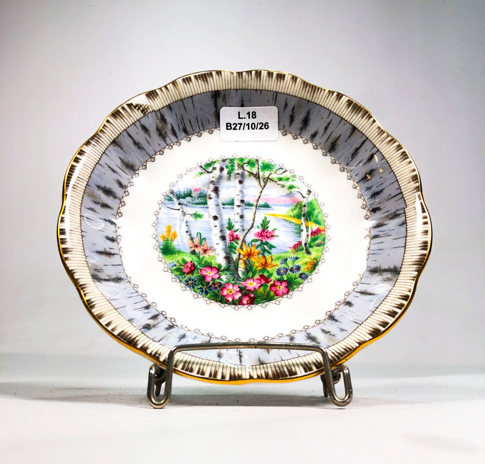 Plato Decorativo Inglés Royal Albert "Silver Birch", Floral, 15 cm