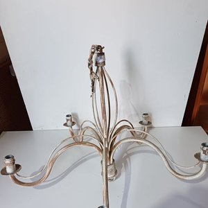 Araña de Hierro Estilo Rústico con Detalles de Cuerda - imagen 4