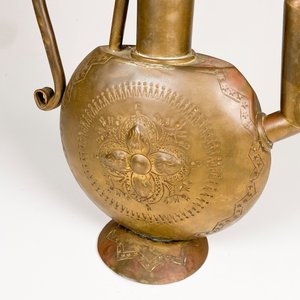 Cafetera Turca Antigua de Bronce Decorada, Altura 35 cm - imagen 3