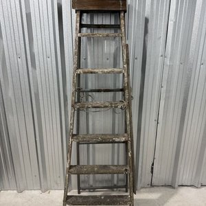 Escalera Tijera Plegable de Madera y Metal con 6 Peldaños - imagen 4