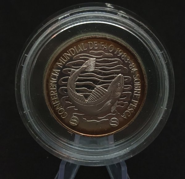 Moneda Ensayo "Pescadito" Uruguay 1984 de Plata, KM#P6 - imagen 1
