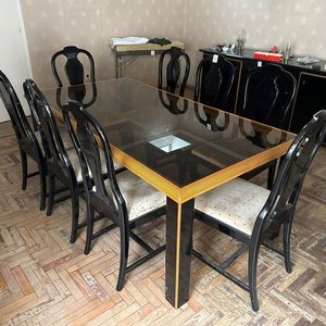 Juego de Comedor de 8 Sillas con Mesa y Tapa de Vidrio - imagen 6