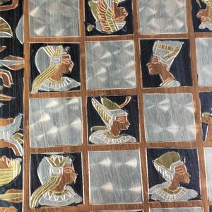 Gran Plato Decorativo Egipcio con Diseño de Ajedrez y Jeroglíficos - imagen 6