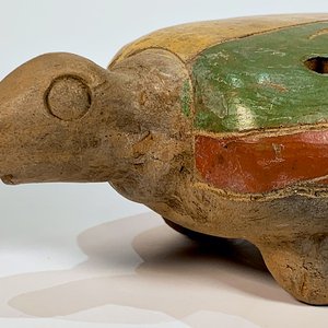 Instrumento Musical Azteca de Cerámica con Forma de Tortuga - imagen 2