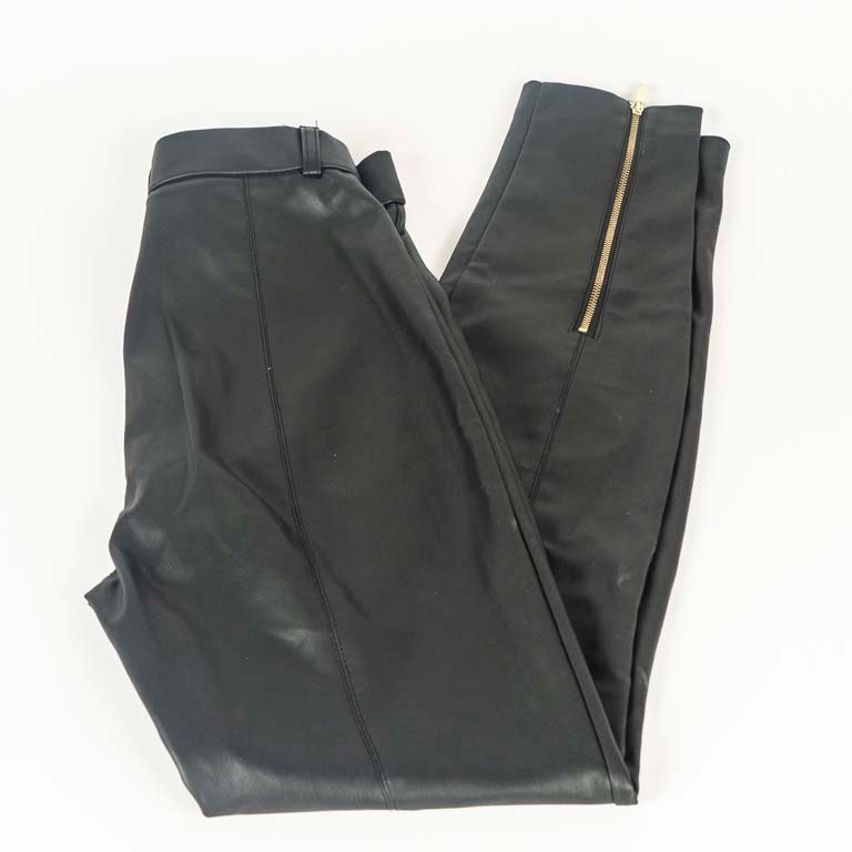 Pantalón Negro Engomado Zara Talle XS Mujer