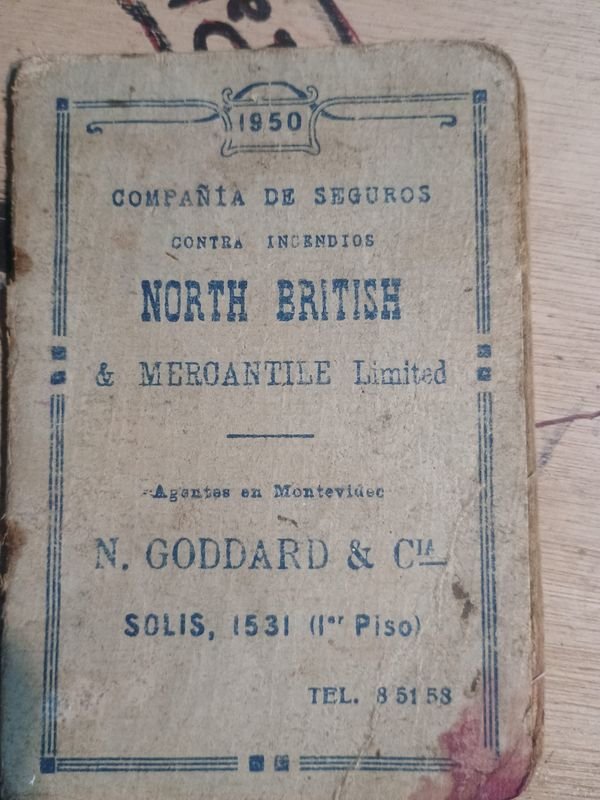 Librillo de recibos y apuntes de fuerte compañía británica del siglo XX - imagen 1