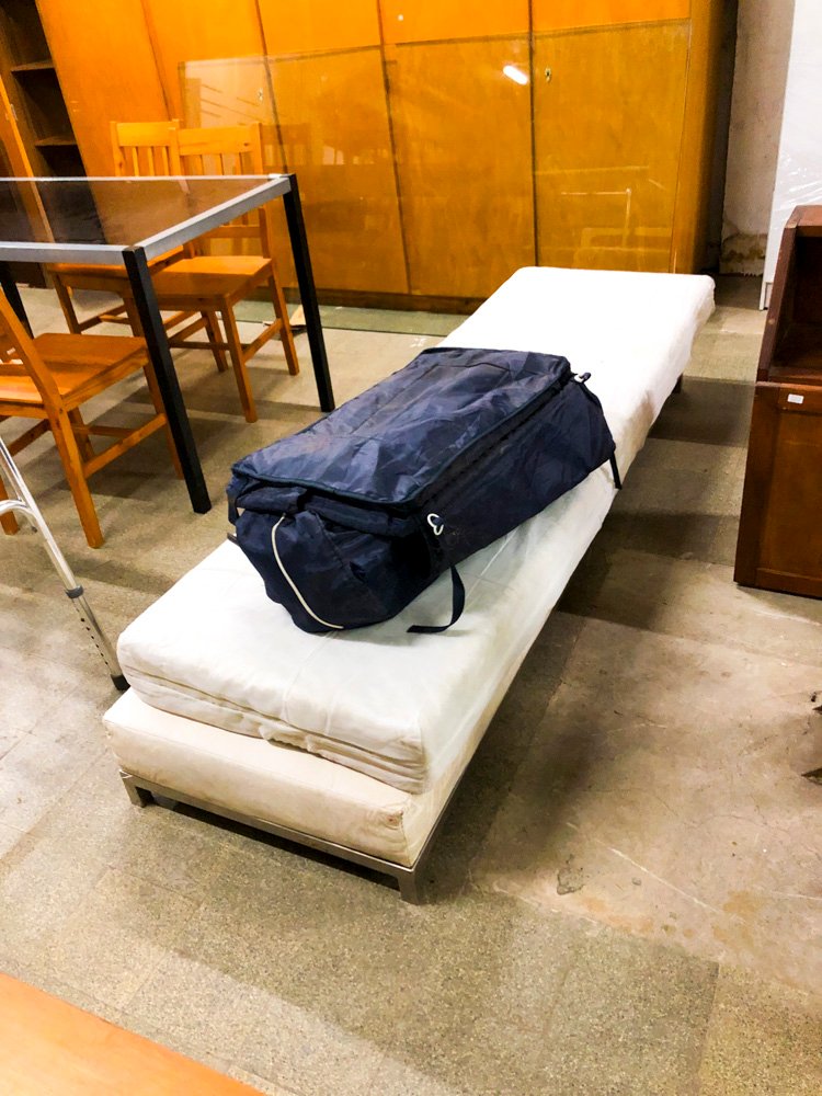Cama de Masaje o Diván con Bolso Deportivo Azul