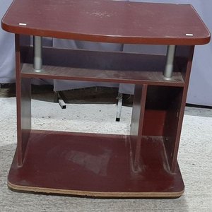 Mesa de TV de Melamina Marrón con Estantes - imagen 1