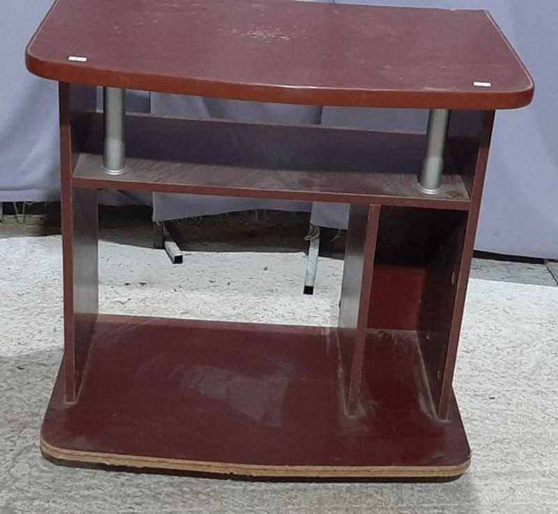 Mesa de TV de Melamina Marrón con Estantes