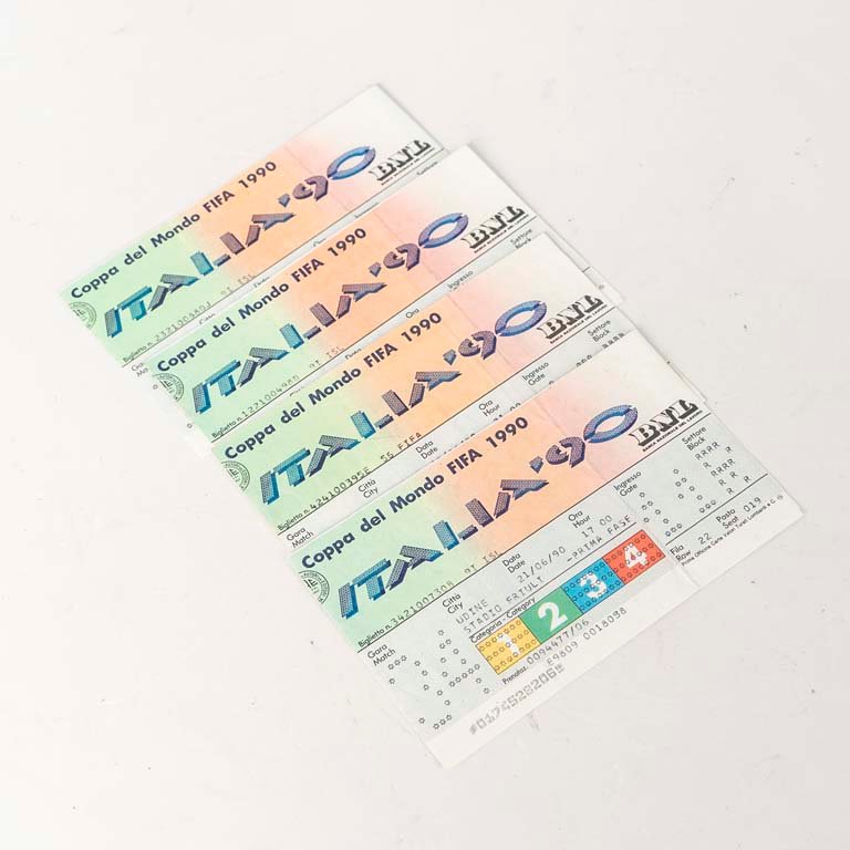 Entradas Mundial Italia 90: 4 tickets de primera fase y octavos de final