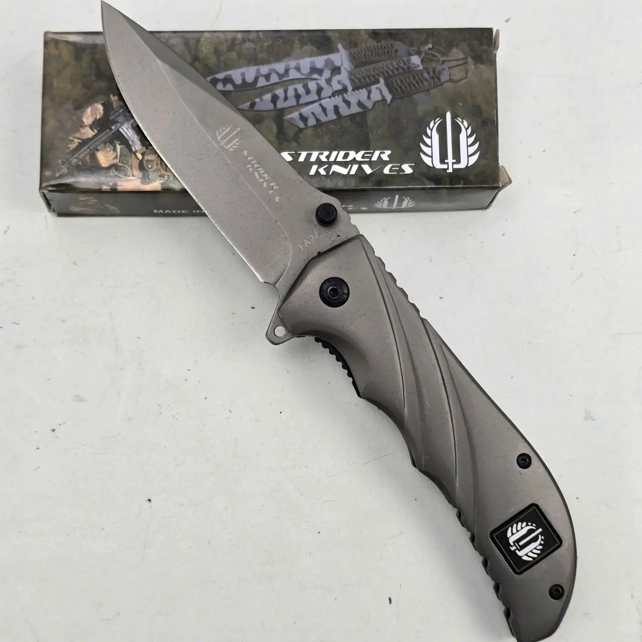 Navaja Plegable Strider Knives FA22 Gris Oscuro