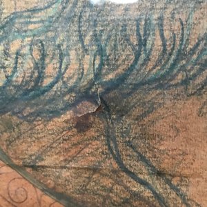 Obra de Carlos Valdes Mujica: Técnica Mixta sobre Papel con Detalles Dorados - imagen 8