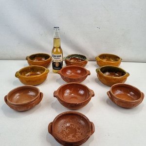 Set de 10 Cazuelas de Barro Rústicas con Esmalte Interior - imagen 2