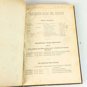 Lote siguiente: Revista Asociación Rural del Uruguay 1903 Encuadernada Holandesa