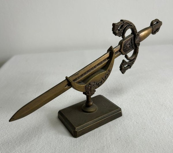 Abrecartas Español Estilo Espada Antigua Bronce 20cm - imagen 1