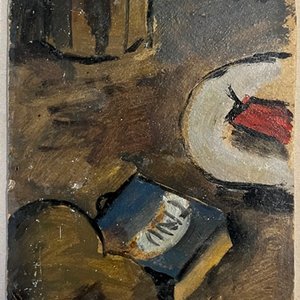 Bodegón de Jonio Montiel, Óleo sobre Cartón Firmado y Fechado en 1950 - imagen 2