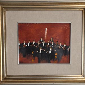 Lote anterior: Cuadro "Orquesta" de Adolfo Sayago, 20 x 25 cm