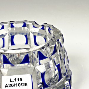 Cenicero de Cristal Tallado con Detalles Azules - imagen 2