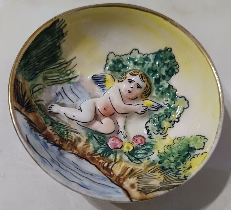 Platillo de Porcelana Italiana CAPODIMONTE - Espectacular - imagen 2
