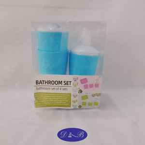 Set de Baño 4 Piezas Rosa y Blanco - imagen 3